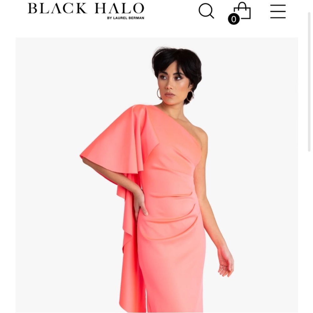 NWT Black halo Neon coral dress size 6